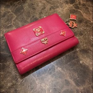 MCM pink leather wallet